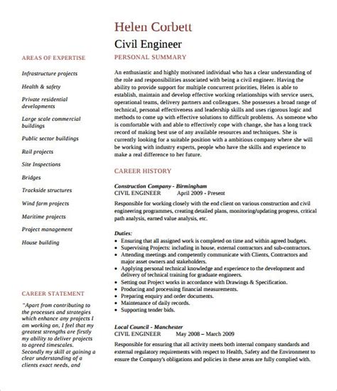 Customized samples based on the writing a great civil engineer resume is an important step in your job search journey. 20+ Civil Engineer Resume Templates - PDF, DOC | Free ...