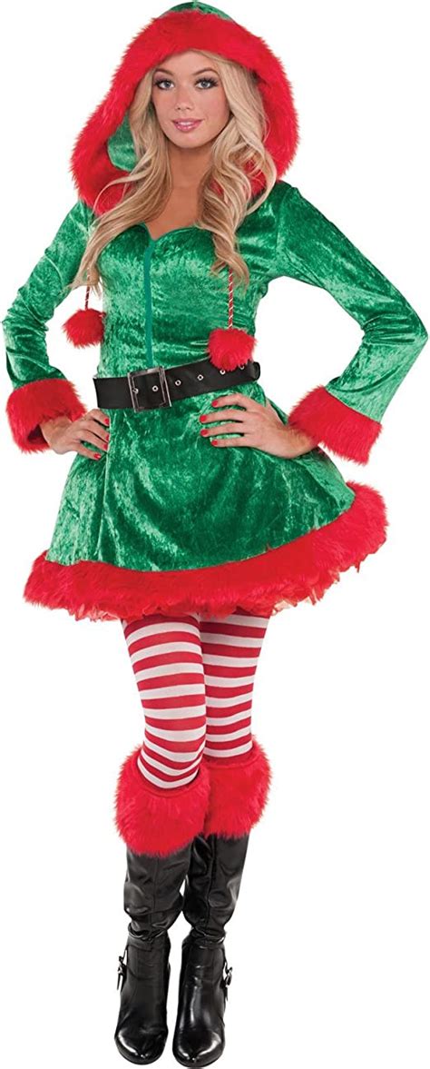 Amscan Womens Christmas Sassy Elf Costume Ladies Fancy Dress