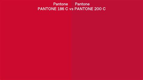 Pantone 186 C Vs Pantone 200 C Side By Side Comparison