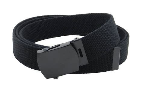 Canvas Web Belt Military Style With Black Buckle And Tip 56 Long Many