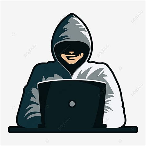 Hacker Hacking Vector Png Images Hacker Wearing Hoodie And Using