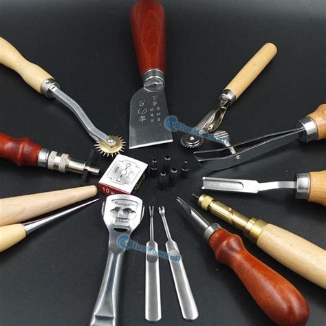 Professional Sewing Leather Craft Tools Kit 13 pcs Hand Punch Skiving ...