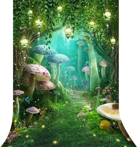 Riyidecor Enchanted Forest Backdrop Polyester Fabric