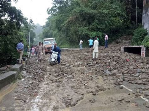 Himachal Heavy Rains Trigger Landslides Near Mandi Tourists Stranded