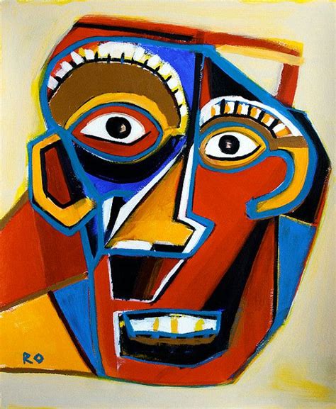 Abstract Picasso Faces Modern Abstract Line Face Portrait Linear