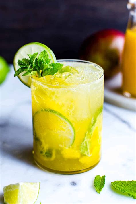 Refreshing Mango Mojito With Fresh Mango Nectar Or Juice