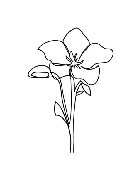 Ícone De Flor Desenho De Uma Linha Contínua Ilustração Vetorial