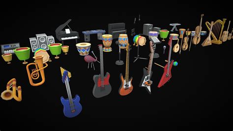 Musical Instruments Pack 3d Model By Magic2pow 56d358b Sketchfab