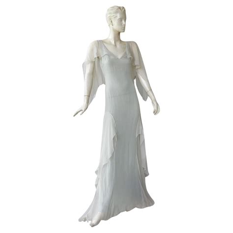 Emanuel Ungaro Ethereal Silk Chiffon Bias Cut Dress Gown For Sale At