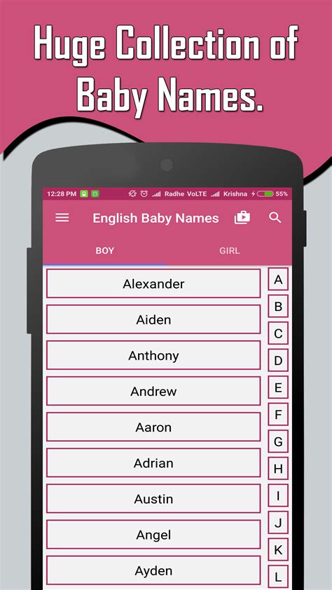 English Baby Girl And Boy Names With Meaningappstore For Android