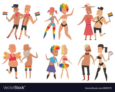 Homosexual Gay And Lesbian People Set Royalty Free Vector