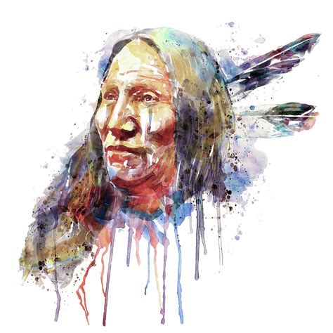 Native American Portrait Painting By Marian Voicu Fine Art America