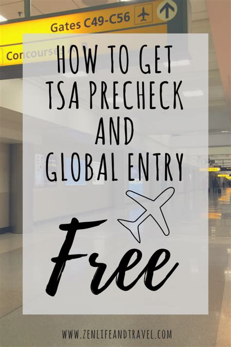 Tsa precheck® is an expedited security screening program connecting travelers departing from the united states with smarter security and a better air travel experience. How To Get TSA PreCheck and Global Entry For FREE - Zen Life and Travel