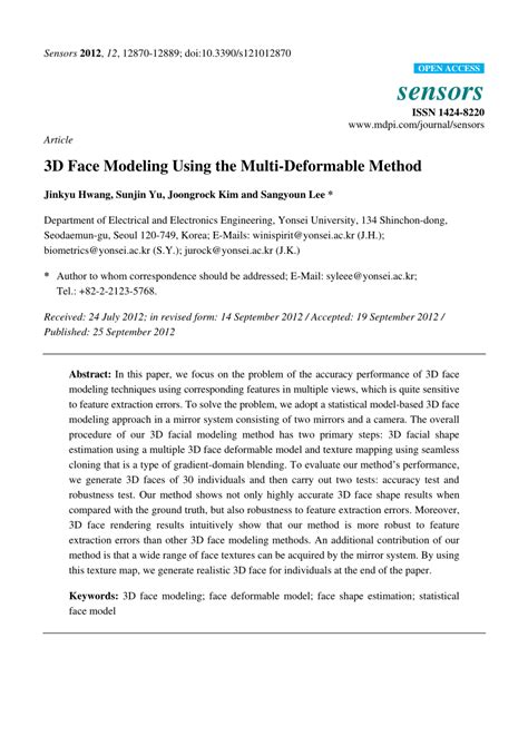 Analisis system ialah seorang spesialis informasi yang melakukan analisis , desain empat langkah fase pertama ialah: (PDF) 3D Face Modeling Using the Multi-Deformable Method