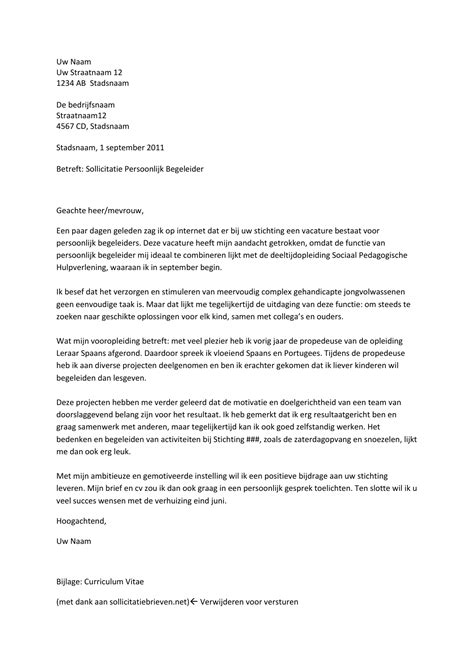 Motivatiebrief zorg stage