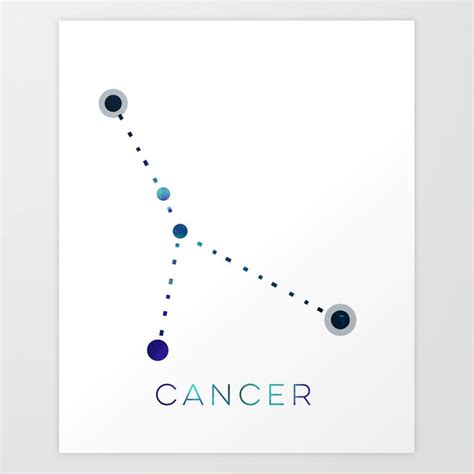 As a zodiac constellation is it between gemini to the west and leo to the east, but also has nearby canis major to assist in determining its location. CANCER STAR CONSTELLATION ZODIAC SIGN Art Print by ...
