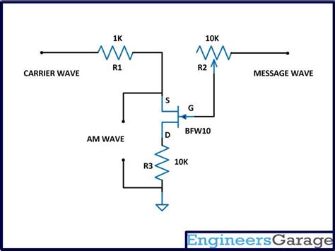 Circuit Diagram Of Am Modulator Built From N Channel Fet Bfw10 In 2020