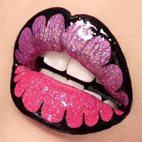 pretty in pink scalloped edge lip art chassydimitra maquillar labios arte en los labios