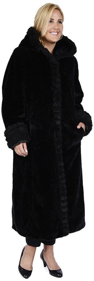 Plus Size Excelled Hooded Faux Fur Walker Jacket Shopstyle Hooded