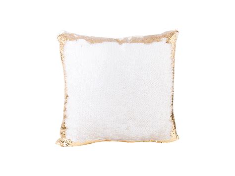 Sublimation Flip Sequin Pillow Cover Gold W White 4040cm Bestsub