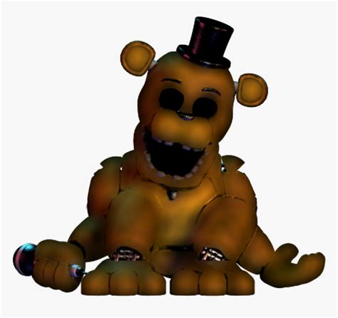Fixed Withered Golden Freddy Model By Fnaf Withered Golden Freddy HD Png Download