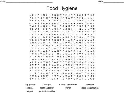 Food Hygiene Word Search Wordmint