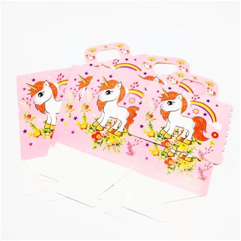 6pcslot Unicorn Candy Boxes Kids Favor Birthday Party Box Give Away