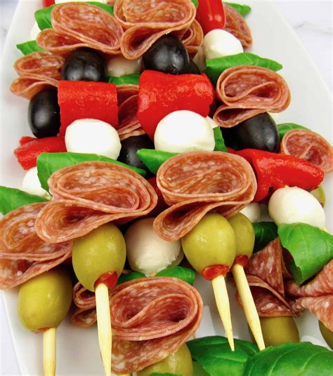 Italian Antipasti Skewers Keto Low Carb Serve These Festive Colorful