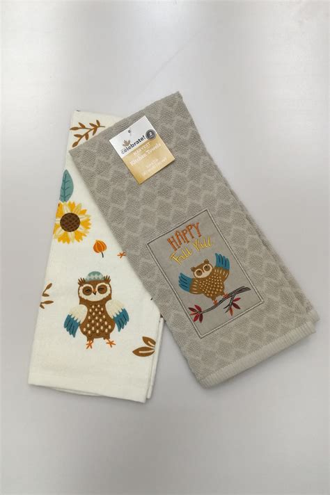 Harvest Fall Owl Kitchen Towel 2 Count Walmart Inventory Checker Brickseek