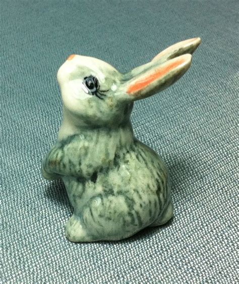 Miniature Ceramic Rabbit Bunny Animal Cute Little Funny Tiny Etsy