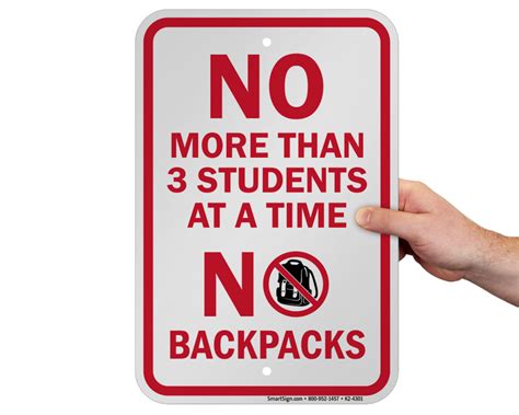 No Backpacks Allowed Signs