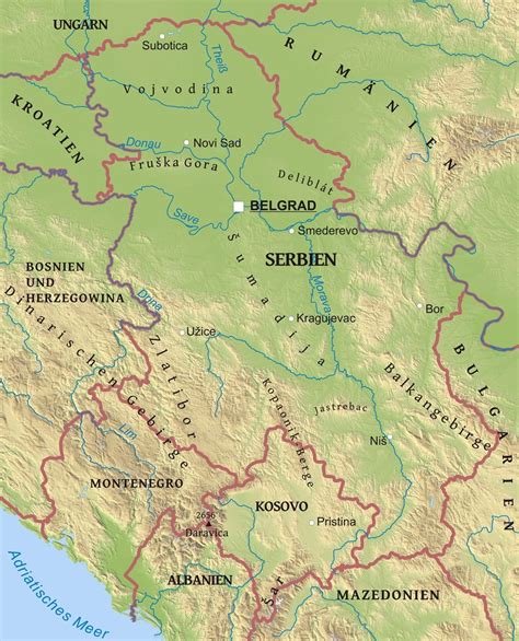 Karte Von Serbien Freeworldmaps Net