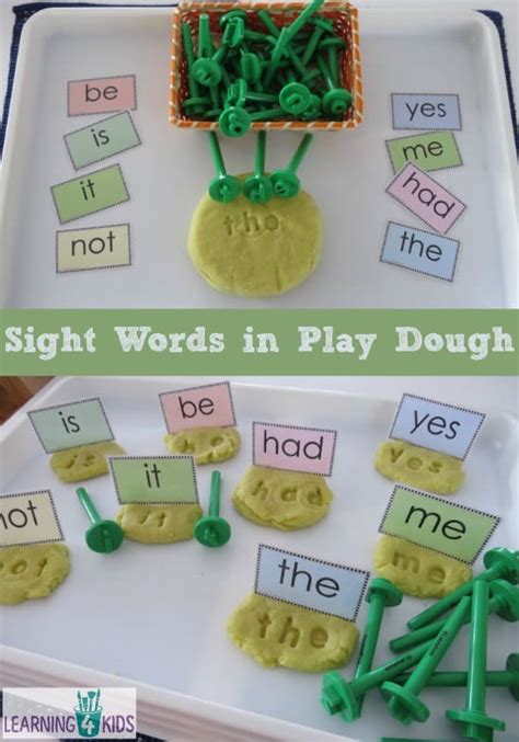 Sight Word Play Dough Learning 4 Kids