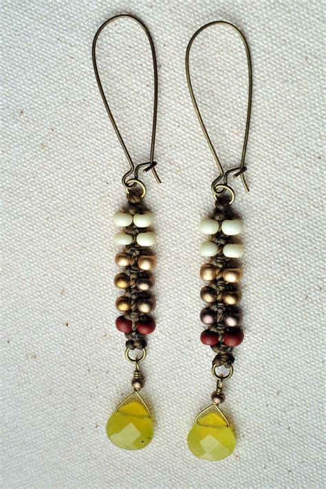 Zipper Earrings Olive With Olive Quartz Dangles By Amirajewelry On