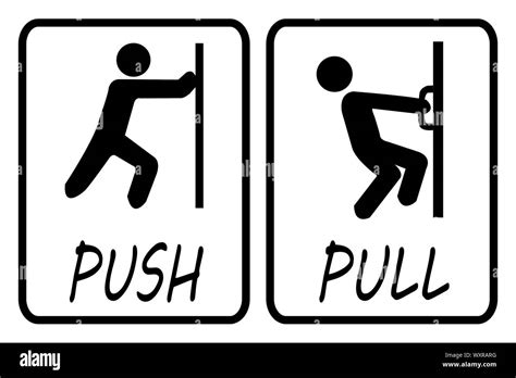 Pull Push Door Signopen Door Board Vector Stock Photo Alamy