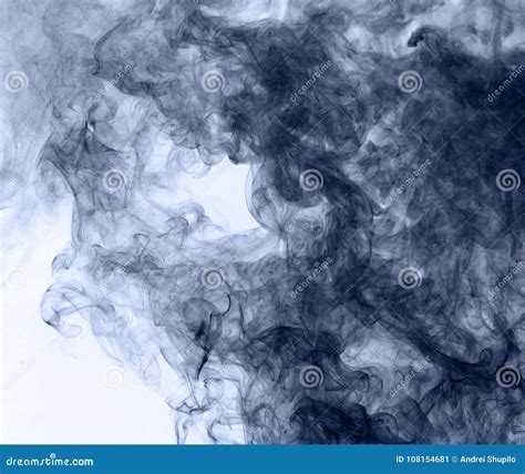 Blue Smoke On A White Background Inversion Stock Image Image Of Grey