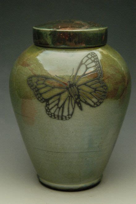 A Simply Designed Dragonfly Urn Hand Thrown In The Japanese Earthenware