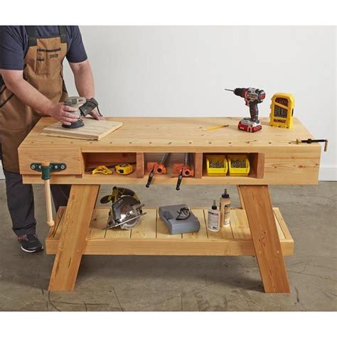 Compact Workbench Plan From Wood Magazine Woodworking Workbench