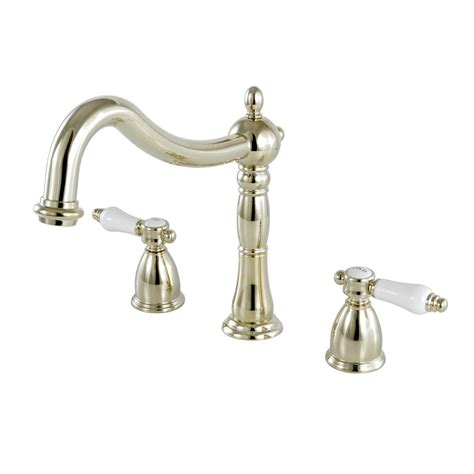 Modern stylish waterfall roman tub faucet double handle brass deck mounted faucet in matte black. Kingston Brass Victorian Porcelain 2-Handle Deck Mount ...