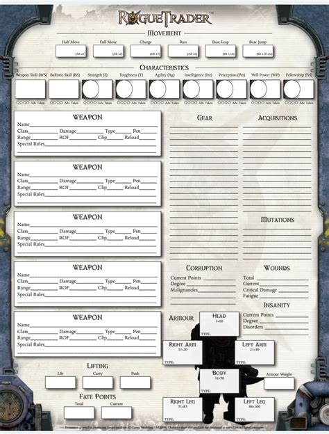 Warhammer 40k Character Sheet Tampapass