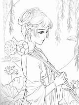 Coloriage Chinois sketch template