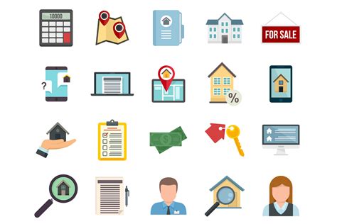 Realtor Icons Set Flat Vector Isolated Graphic By Anatolir56 · Creative