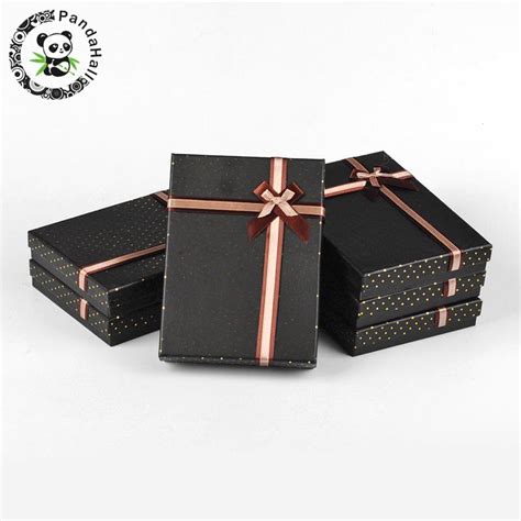 Cardboard Jewelry Boxes With Velvet And Satin Ribbon Outside Cuboid