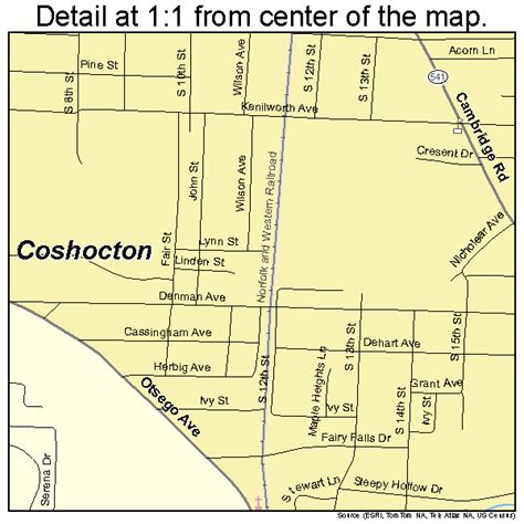 Coshocton Ohio Street Map 3918868