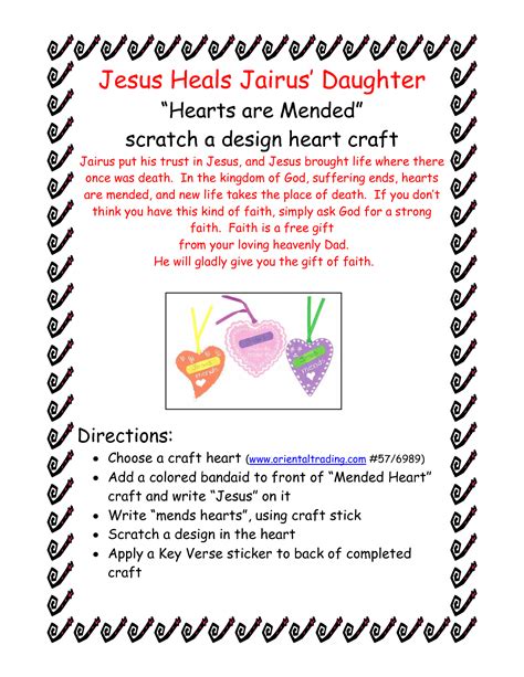 Jesus Heals Jairus Daughter Sunday School Kids Sunday School Crafts