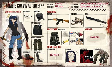 Zombie Survival Sheet By Sandynizanagi On Deviantart