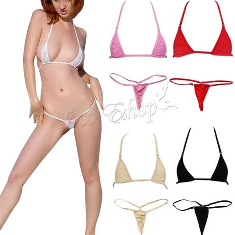 women s sexy micro thong g string brazilian mini top bra bottom bikini swimwear 1 51 picclick