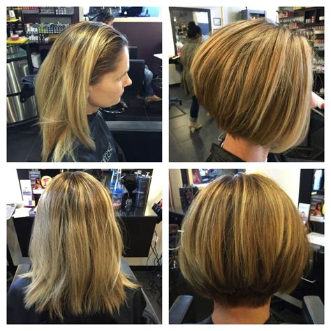 Short Stacked Blonde Bob Before And After Blonde Bobs Hair Hacks Shaved Nape