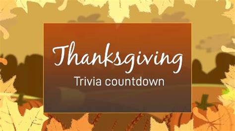 Church Countdown Video Thanksgiving Food Trivia Countdown