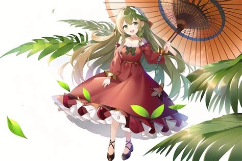 Premium Ai Image Anime Girl With A Parasol